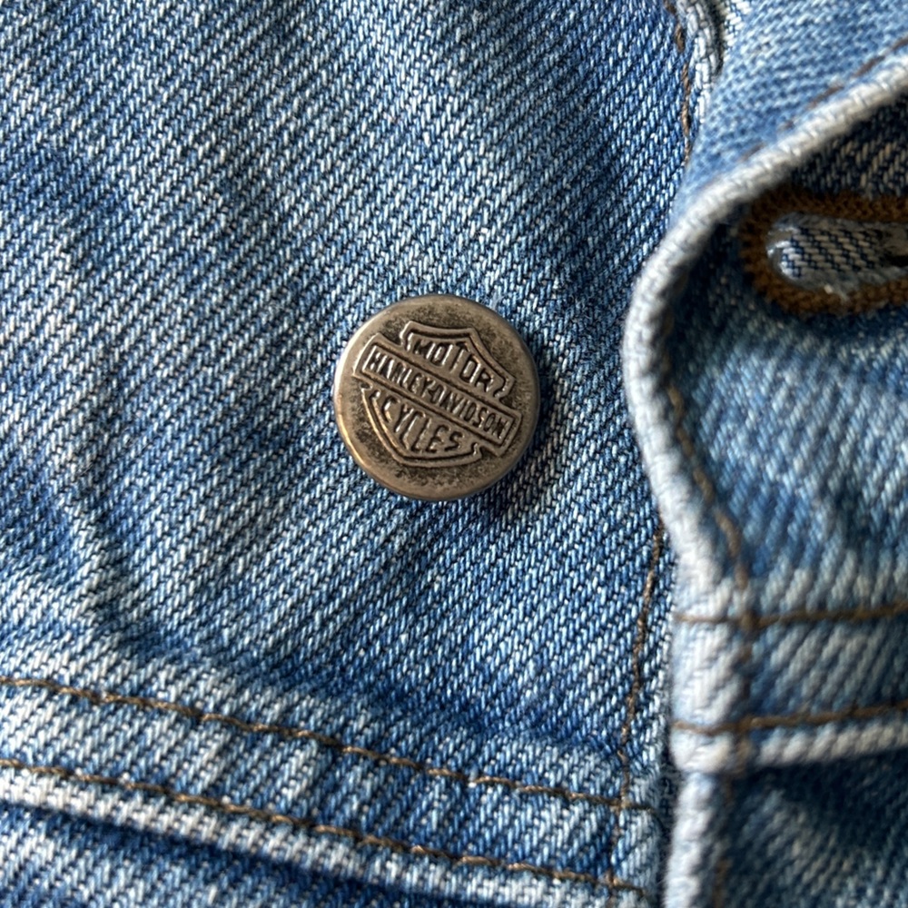 Vintage Harley-Davidson denim biker vest - Picture 3 of 7